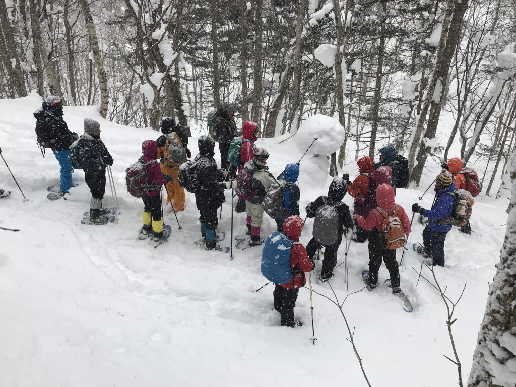 2019-02-17 ひぐま大学湯内山写真03 「きのこ雪」を観察